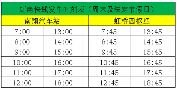 虹南快线最新时刻表｜虹南快线时刻表更新资讯